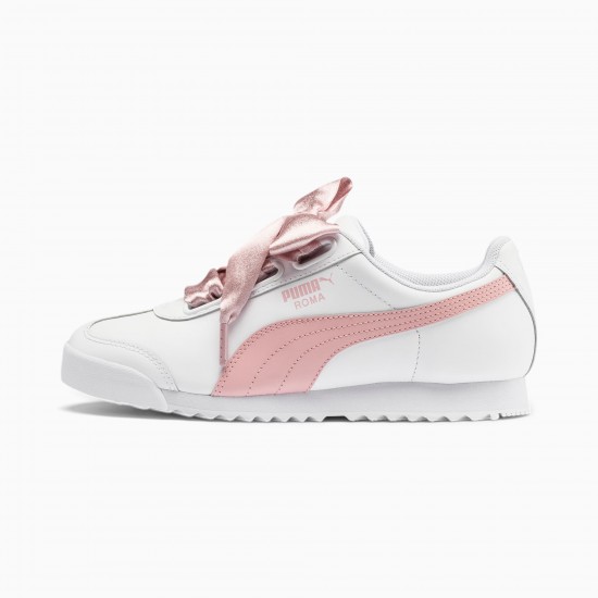 Puma White Roma Heart Metallic Women's Sneakers