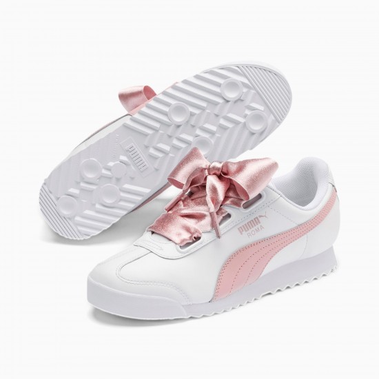 Puma White Roma Heart Metallic Women's Sneakers