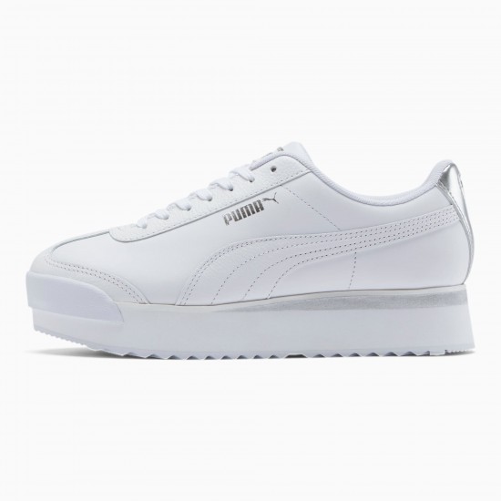 Puma White Roma Amor Leather Metallic Women's Sneakers