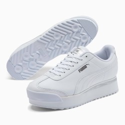 Puma White Roma Amor Leather Metallic Women's Sneakers