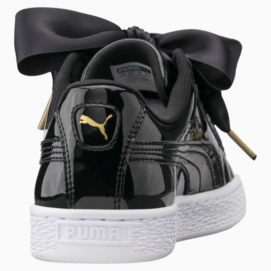 Puma Basket Heart Patent Women's Sneakers Black