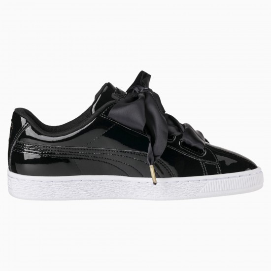 Puma Basket Heart Patent Women's Sneakers Black