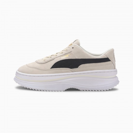 Puma White DEVA Suede Women's Sneakers