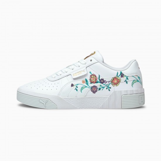 Puma White Cali Floral Women's Sneakers