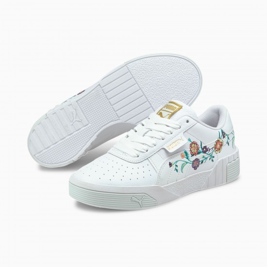 Puma White Cali Floral Women's Sneakers