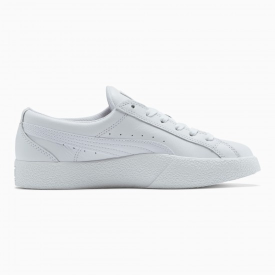 Puma White Love Tumbled Leather Women's Sneakers